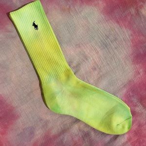 Hand dyed polo calf high socks